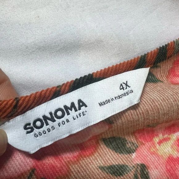 Sonoma Corduroy Peasant Blouse
Womens 4X Brown Fall Floral V Neck Top - Picture 10 of 12